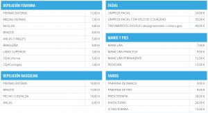 Servicios de belleza del Balneario de Ledesma
