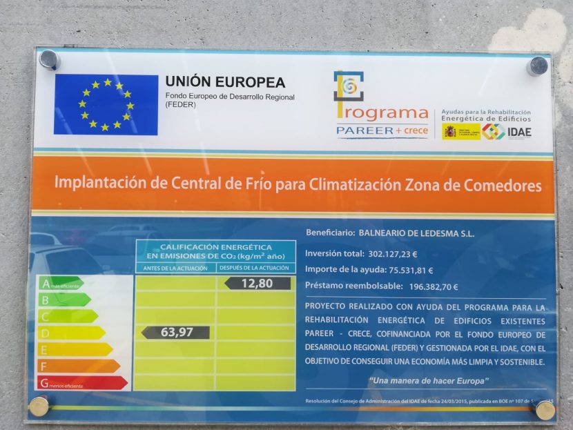 Apoyo de PAREER, IDAE y fondos europeos FEDER al proyecto energético eficiente para nuestra central de frío